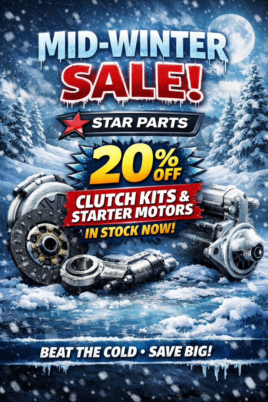 ❄️ Mid‑Winter Sale: 20% Off Clutch Kits & Starter Motors at Star Parts