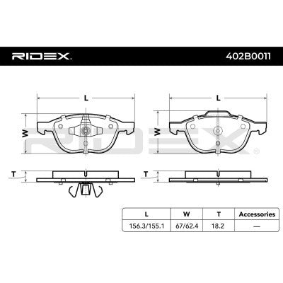 Brake pad set front FORD C-MAX II GRAND C-MAX KUGA I, MAZDA