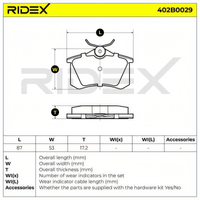 brake pad set volkswagen mg
