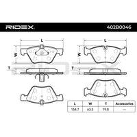 Brake pad set front BMW 1 3 5 X1 Z4, JAGUAR X-TYPE I