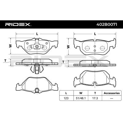 Brake pad set rear BMW 1 3 X1
