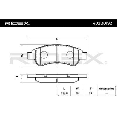 Brake pad set rear FIAT DUCATO, PEUGEOT BOXER