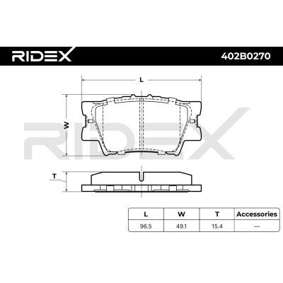 Brake pad set rear TOYOTA CAMRY MARK X ZIO I RAV SAI