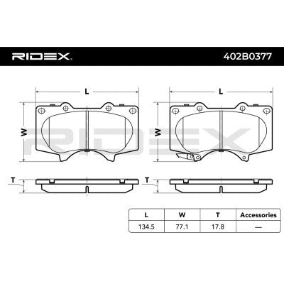 Brake pad set front MITSUBISHI PAJERO IV