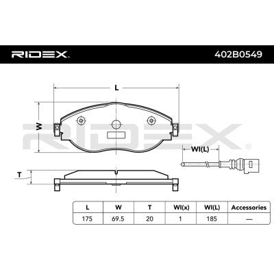Brake pad set front SKODA SUPERB II, VOLKSWAGEN PASSAT SHARAN TOURAN