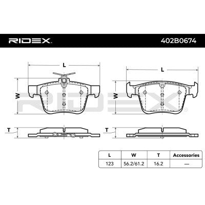Brake pad set rear VOLKSWAGEN GOLF VI GOLF VII TIGUAN