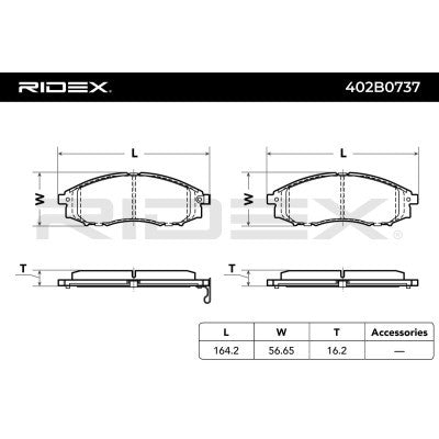 Brake pad set front DONGFENG, NISSAN NAVARA PATHFINDER II, NISSAN PICK UP