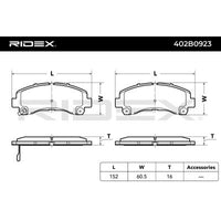 Brake pad set front CHEVROLET TRAILBLAZER, ISUZU D-MAX I D-MAX II KB