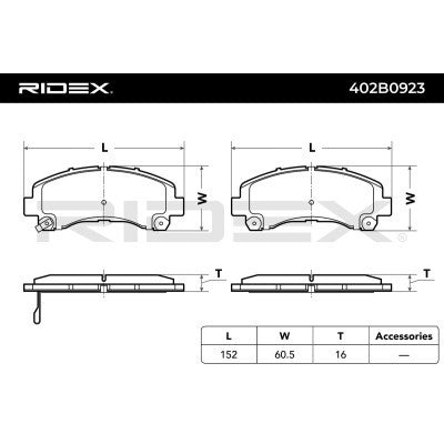 Brake pad set front CHEVROLET TRAILBLAZER, ISUZU D-MAX I D-MAX II KB